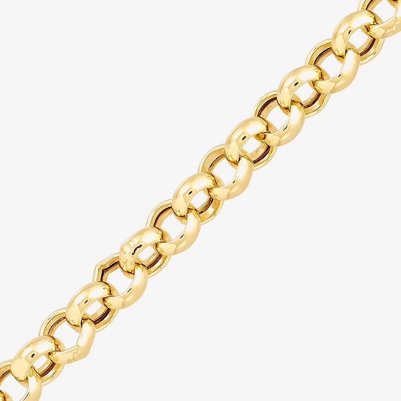 Silver Addiction Womens 14K Gold Over Silver Heart Charm Bracelet