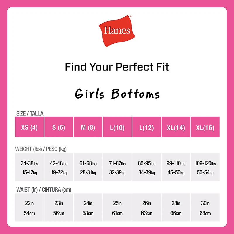 Hanes Little & Big Kid Girls 12 Pack Briefs Gubr12