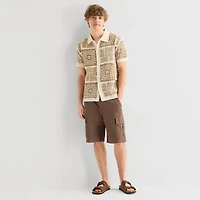 Arizona Mens Short Sleeve Button Polo Sweater