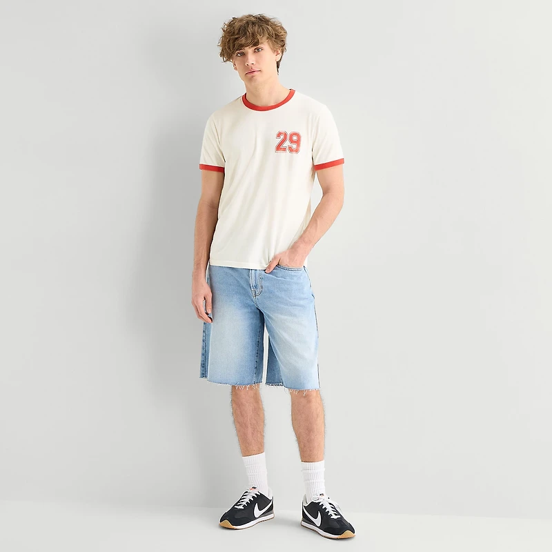 Arizona Mens Crew Neck Short Sleeve Slim Fit Graphic T-Shirt