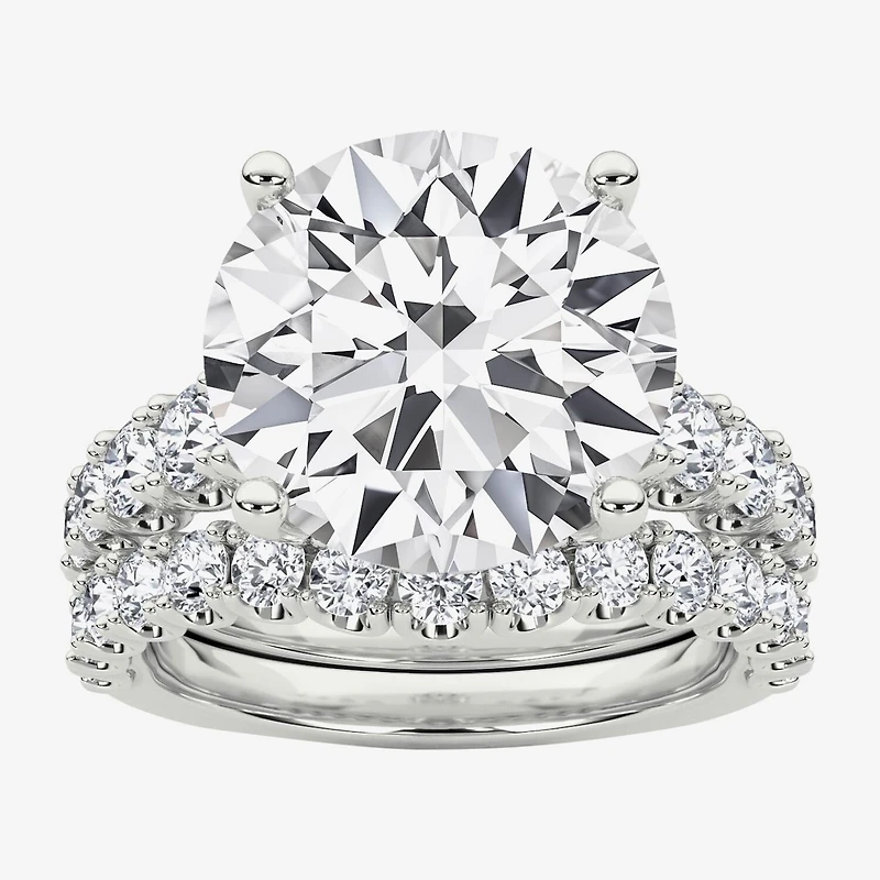 Grown Gorgeous (F / Vs2) Womens 5/ Ct. T.W. Lab White Diamond 14K Gold Round Side Stone Bridal Set