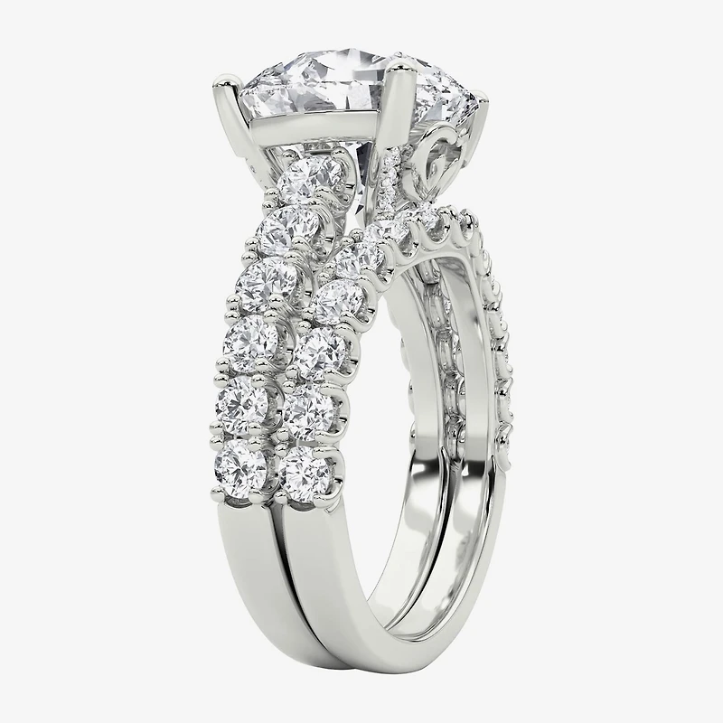 Grown Gorgeous (F / Vs2) Womens 5/ Ct. T.W. Lab White Diamond 14K Gold Round Side Stone Bridal Set