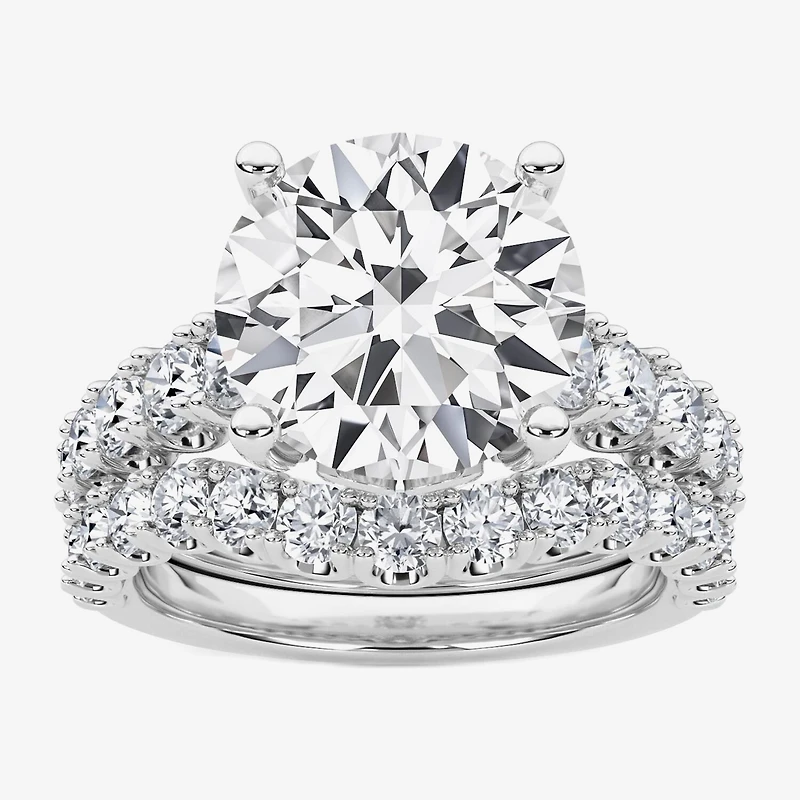 Grown Gorgeous (F / Vs2) Womens 1/ Ct. T.W. Lab White Diamond 14K Gold Round Side Stone Bridal Set