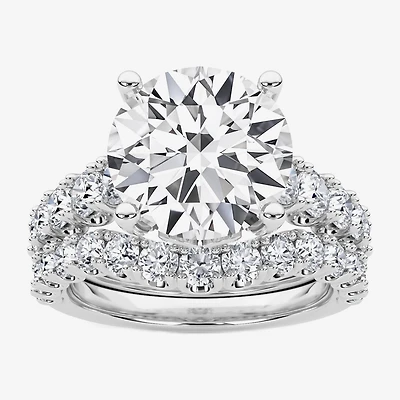 Grown Gorgeous (F / Vs2) Womens 1/ Ct. T.W. Lab White Diamond 14K Gold Round Side Stone Bridal Set