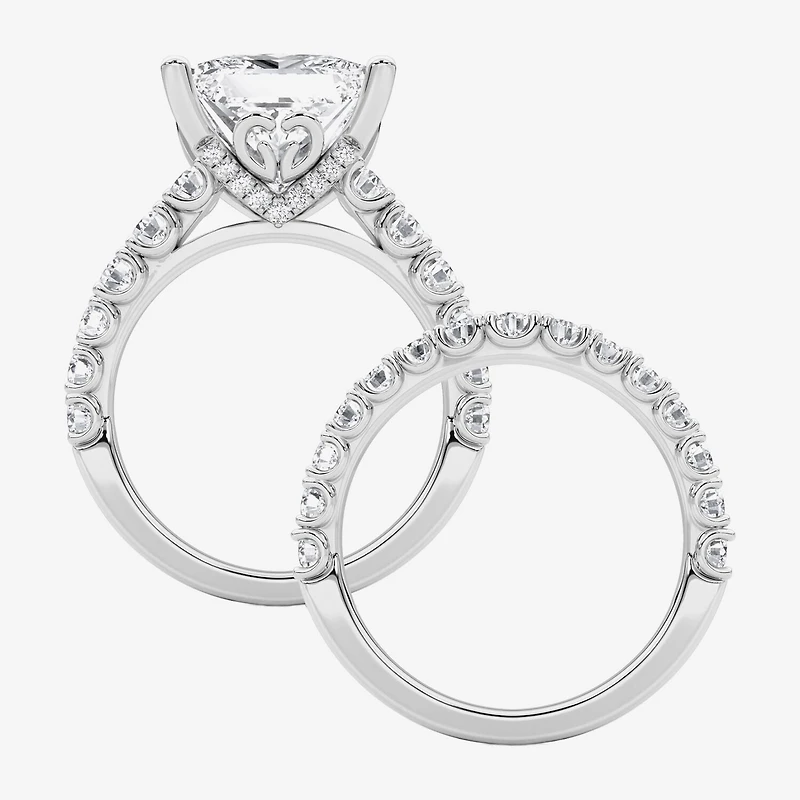 Grown Gorgeous (F / Vs2) Womens 7 1/5 Ct. T.W. Lab White Diamond 14K Gold Side Stone Bridal Set