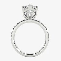 Grown Gorgeous (F / Vs2) Womens 4 CT. T.W. Lab White Diamond 14K Gold Marquise Side Stone Engagement Ring
