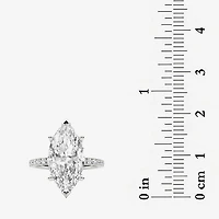 Grown Gorgeous (F / Vs2) Womens 4 CT. T.W. Lab White Diamond 14K Gold Marquise Side Stone Engagement Ring