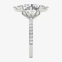 Grown Gorgeous (F / Vs2) Womens 4 CT. T.W. Lab White Diamond 14K Gold Marquise Side Stone Engagement Ring