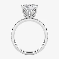 Grown Gorgeous (F / Vs2) Womens CT. T.W. Lab White Diamond 14K Gold Rectangular Side Stone Engagement Ring