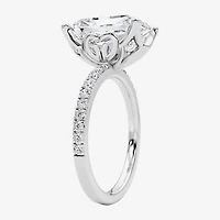 Grown Gorgeous (F / Vs2) Womens CT. T.W. Lab White Diamond 14K Gold Rectangular Side Stone Engagement Ring