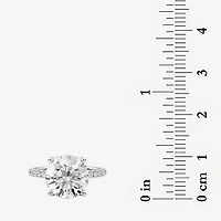 Grown Gorgeous (F / Vs2) Womens 4 CT. T.W. Lab White Diamond 14K Gold Round Side Stone Engagement Ring