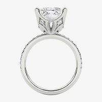 Grown Gorgeous (F / Vs2) Womens 6 CT. T.W. Lab White Diamond 14K Gold Rectangular Side Stone Engagement Ring