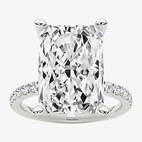 Grown Gorgeous (F / Vs2) Womens 6 CT. T.W. Lab White Diamond 14K Gold Rectangular Side Stone Engagement Ring