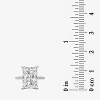 Grown Gorgeous (F / Vs2) Womens 6 CT. T.W. Lab White Diamond 14K Gold Rectangular Side Stone Engagement Ring