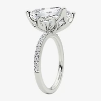 Grown Gorgeous (F / Vs2) Womens 6 CT. T.W. Lab White Diamond 14K Gold Rectangular Side Stone Engagement Ring