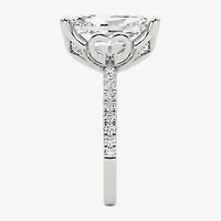Grown Gorgeous (F / Vs2) Womens 6 CT. T.W. Lab White Diamond 14K Gold Rectangular Side Stone Engagement Ring