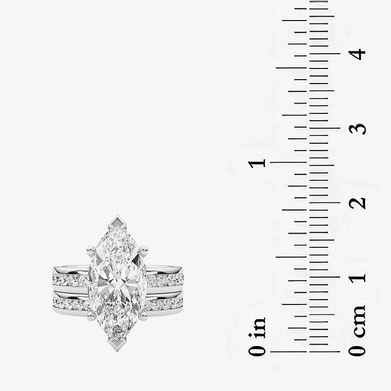 Grown Gorgeous (F / Vs2) Womens 1/ Ct. T.W. Lab White Diamond 14K Gold Marquise Side Stone Bridal Set