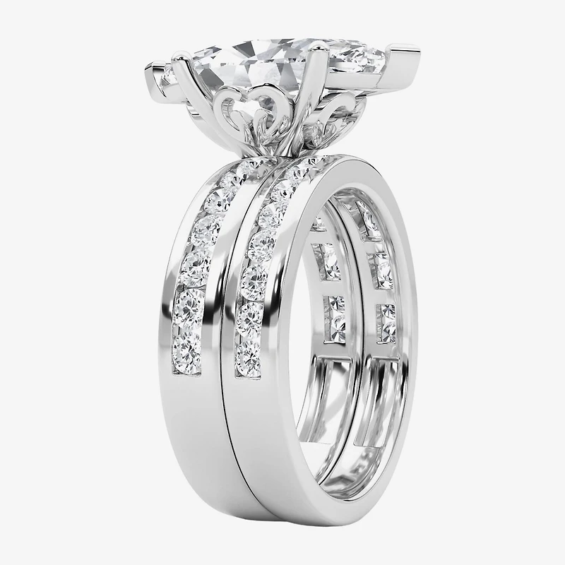 Grown Gorgeous (F / Vs2) Womens 1/ Ct. T.W. Lab White Diamond 14K Gold Marquise Side Stone Bridal Set