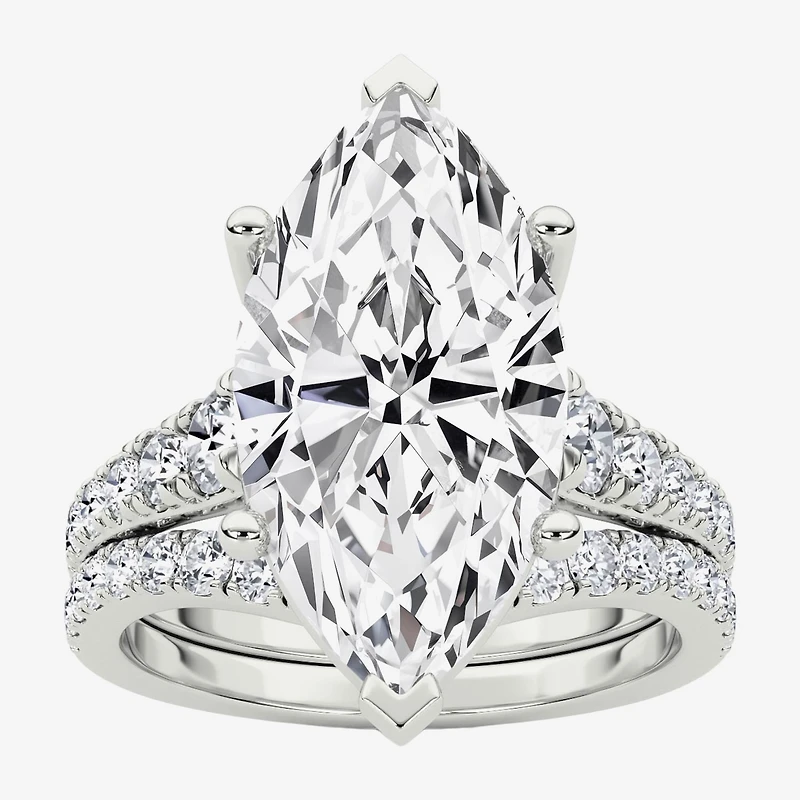 Grown Gorgeous (F / Vs2) Womens / Ct. T.W. Lab White Diamond 14K Gold Marquise Side Stone Bridal Set