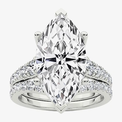 Grown Gorgeous (F / Vs2) Womens / Ct. T.W. Lab White Diamond 14K Gold Marquise Side Stone Bridal Set
