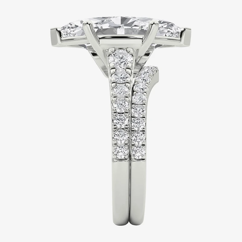 Grown Gorgeous (F / Vs2) Womens / Ct. T.W. Lab White Diamond 14K Gold Marquise Side Stone Bridal Set