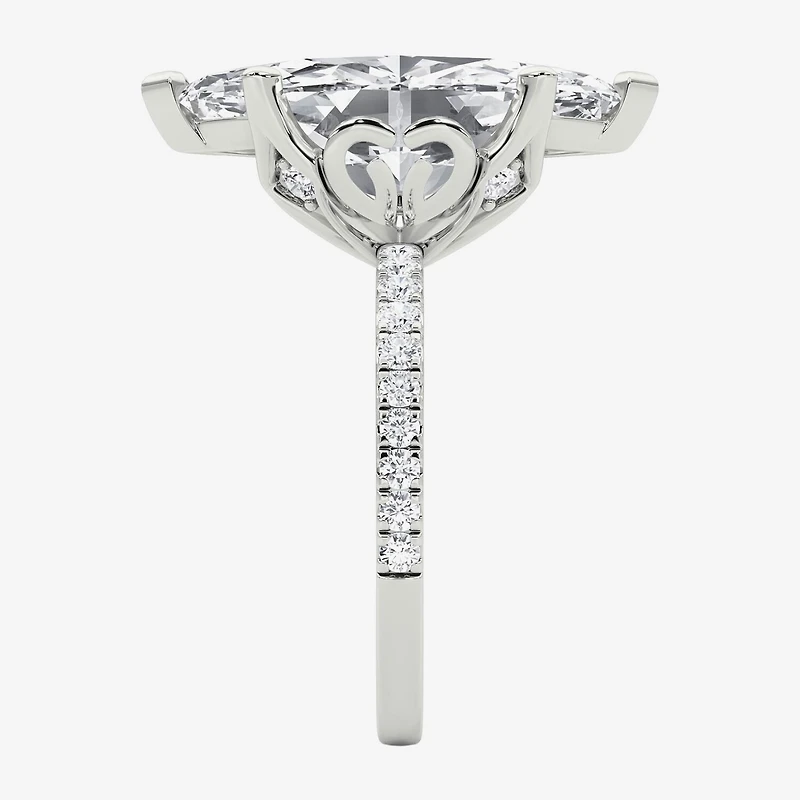 Grown Gorgeous (F / Vs2) Womens 7 Ct.T.W. Lab White Diamond 14K Gold Marquise Side Stone Engagement Ring