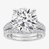 Grown Gorgeous ( F / Vs2 ) Womens 5 3/8 Ct. T.W. Lab White Diamond 14K Gold Round Side Stone Bridal Set
