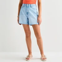 Arizona Womens 5" Mid Rise Juniors Denim Short