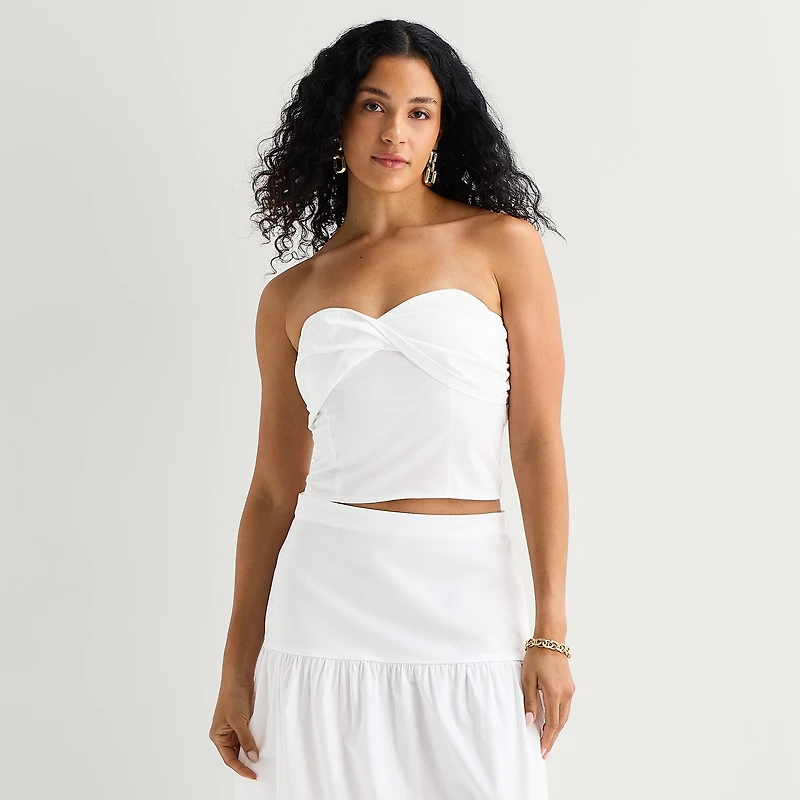 Bold Elements Womens Sweetheart Neck Sleeveless Bandeau
