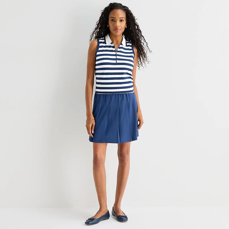 St. John's Bay Womens Sleeveless Quarter-Zip Pullover
