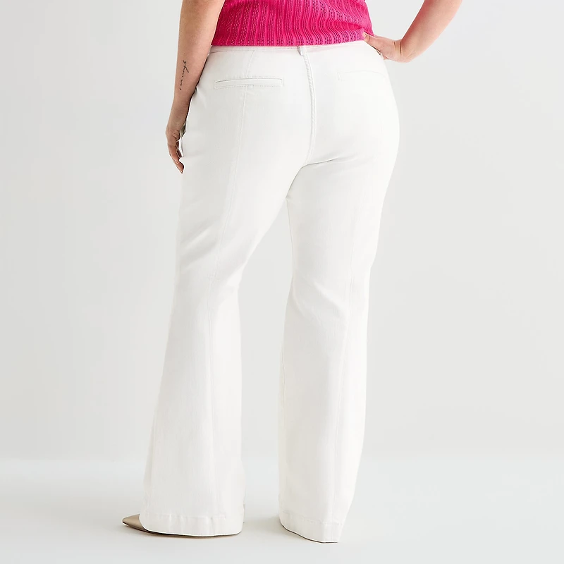 Bold Elements Womens Plus High Rise Flare Leg Jean
