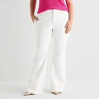 Bold Elements Womens Plus High Rise Flare Leg Jean