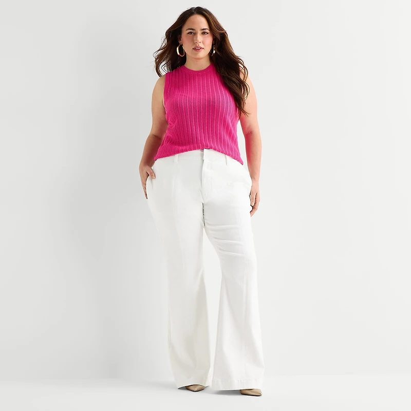Bold Elements Womens Plus High Rise Flare Leg Jean