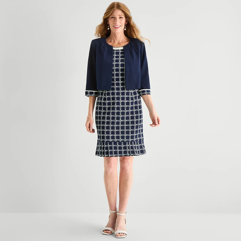 Maya Brooke Womens Jacket Dress