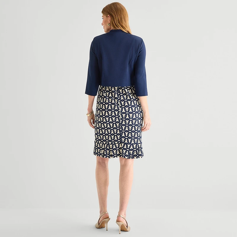 Maya Brooke Womens Abstract Jacket Dress