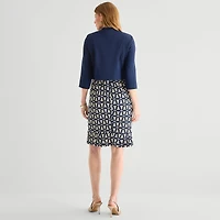 Maya Brooke Womens Abstract Jacket Dress