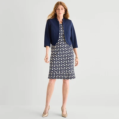 Maya Brooke Womens Abstract Jacket Dress