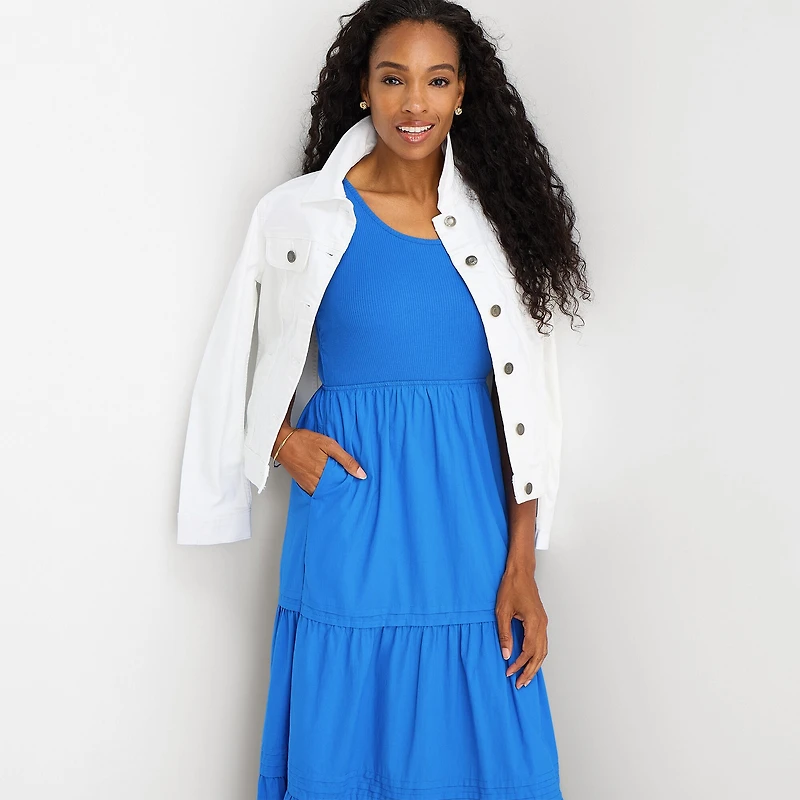 St. John's Bay Womens Round Neck Sleeveless Maxi Dress