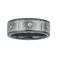 Mens 1/5 CT. T.W. Diamond, Ceramic and Tungsten Band Ring