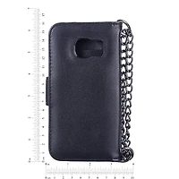 Genuine Leather Phone Case and Wallet Combination with Chain for Samsung Galaxy S7 Edge