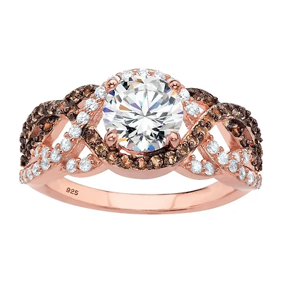 DiamonArt® Womens / CT. T.W. White Cubic Zirconia Sterling Silver Cocktail Ring