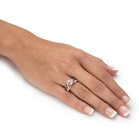 DiamonArt® Womens CT. T.W. White Cubic Zirconia Sterling Silver Cocktail Ring