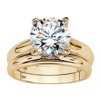 Diamonart Womens 3 CT. Cubic Zirconia 14K Gold Over Silver Bridal Set