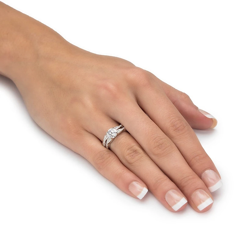 DiamonArt® Womens 1 3/4 CT. T.W. White Cubic Zirconia Sterling Silver Bridal Set