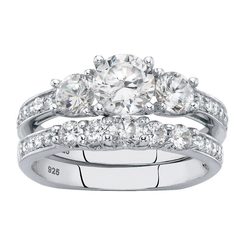 DiamonArt® Womens / CT. T.W. White Cubic Zirconia Sterling Silver Bridal Set
