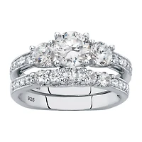 DiamonArt® Womens / CT. T.W. White Cubic Zirconia Sterling Silver Bridal Set