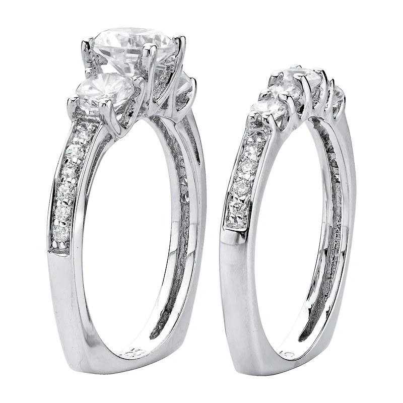 DiamonArt® Womens / CT. T.W. White Cubic Zirconia Sterling Silver Bridal Set