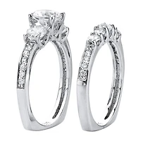 DiamonArt® Womens / CT. T.W. White Cubic Zirconia Sterling Silver Bridal Set