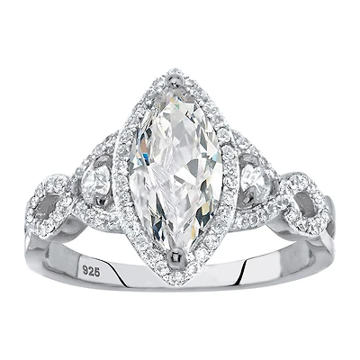 Womens 2 1/2 CT. T.W. Cubic Zirconia Sterling Silver Engagement Ring