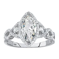Womens 2 1/2 CT. T.W. Cubic Zirconia Sterling Silver Engagement Ring